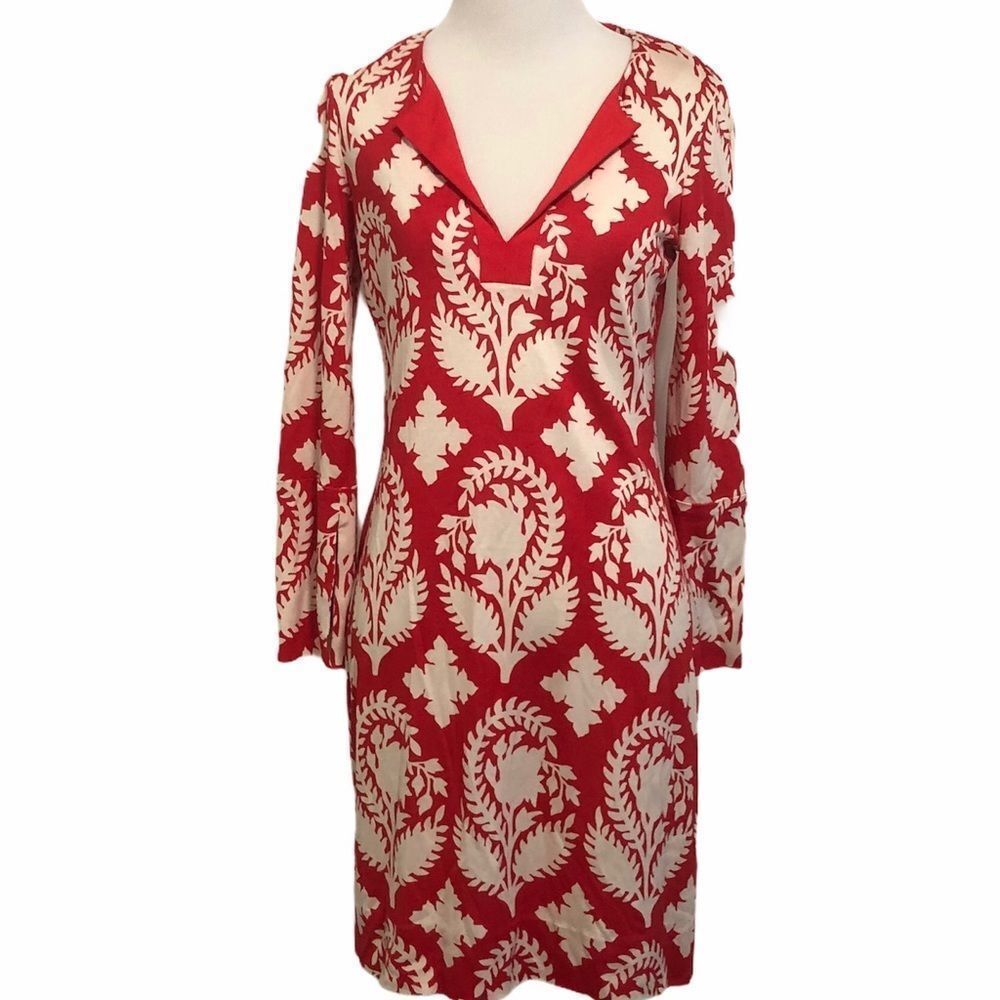 Diane Von Furstenberg Red And White Mini Dress